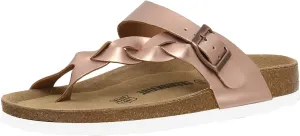 CUSHIONAIRE Women's Libby Cork footbed Sandal with  Comfort and Wide Widths Available,