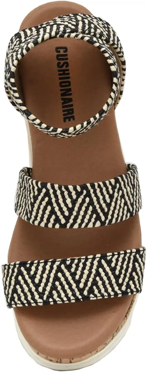 CUSHIONAIRE Women's Naomi Cork Wedge Sandal  Wide Widths Available