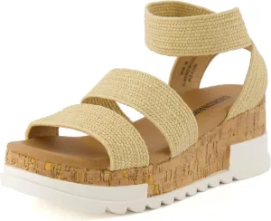 CUSHIONAIRE Women's Naomi Cork Wedge Sandal  Wide Widths Available