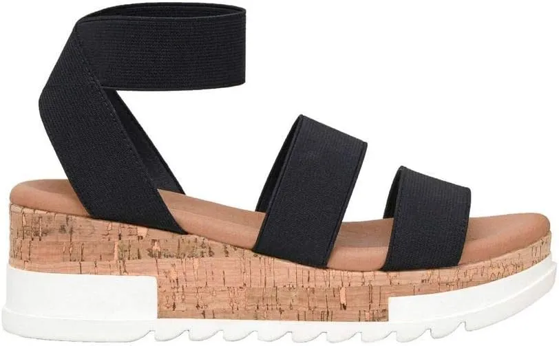 CUSHIONAIRE Women's Naomi Cork Wedge Sandal  Wide Widths Available
