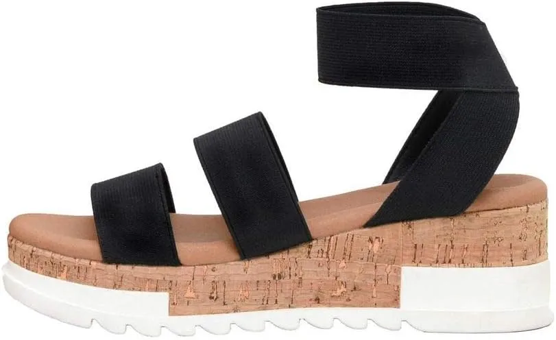 CUSHIONAIRE Women's Naomi Cork Wedge Sandal  Wide Widths Available