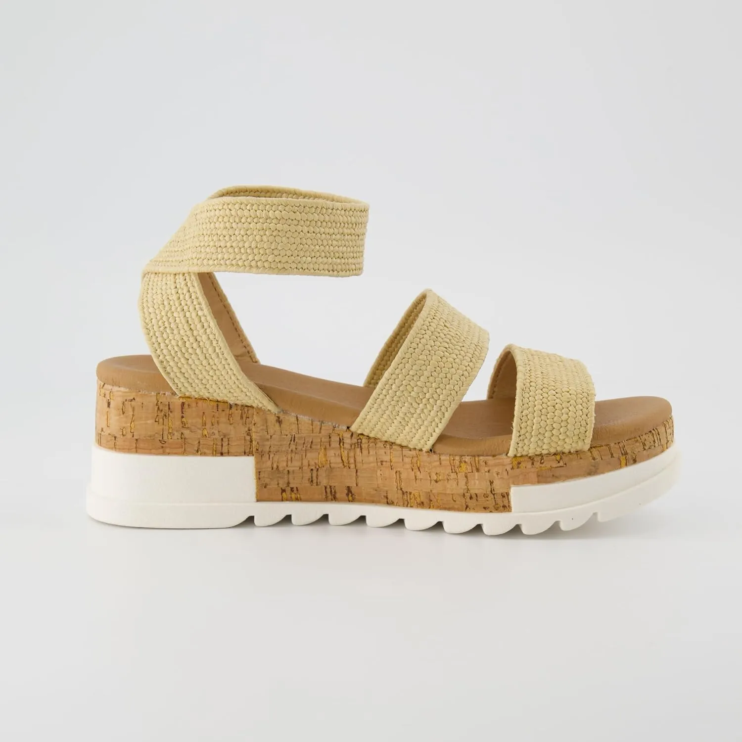 CUSHIONAIRE Women's Naomi Cork Wedge Sandal  Wide Widths Available