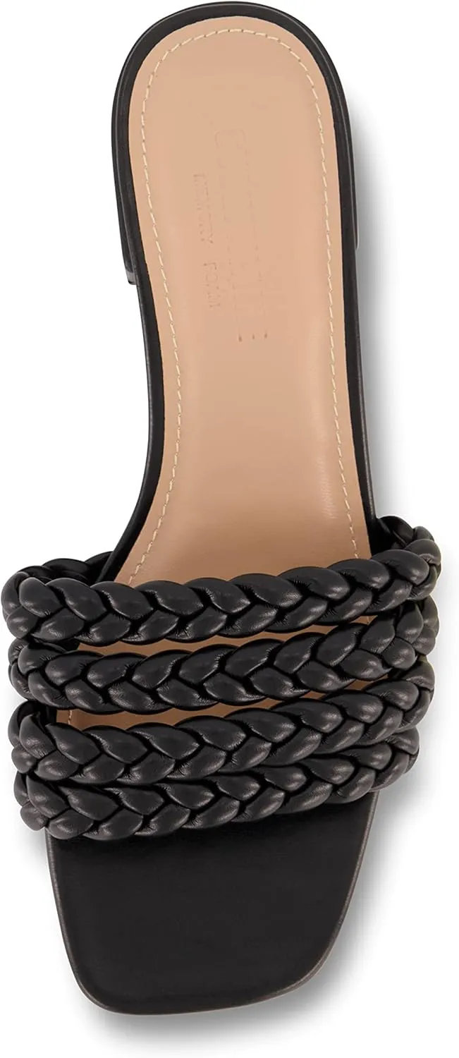 CUSHIONAIRE Women's Neary braided low block heel sandal  Memory Foam and Wide Widths Available