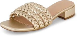 CUSHIONAIRE Women's Neary braided low block heel sandal  Memory Foam and Wide Widths Available
