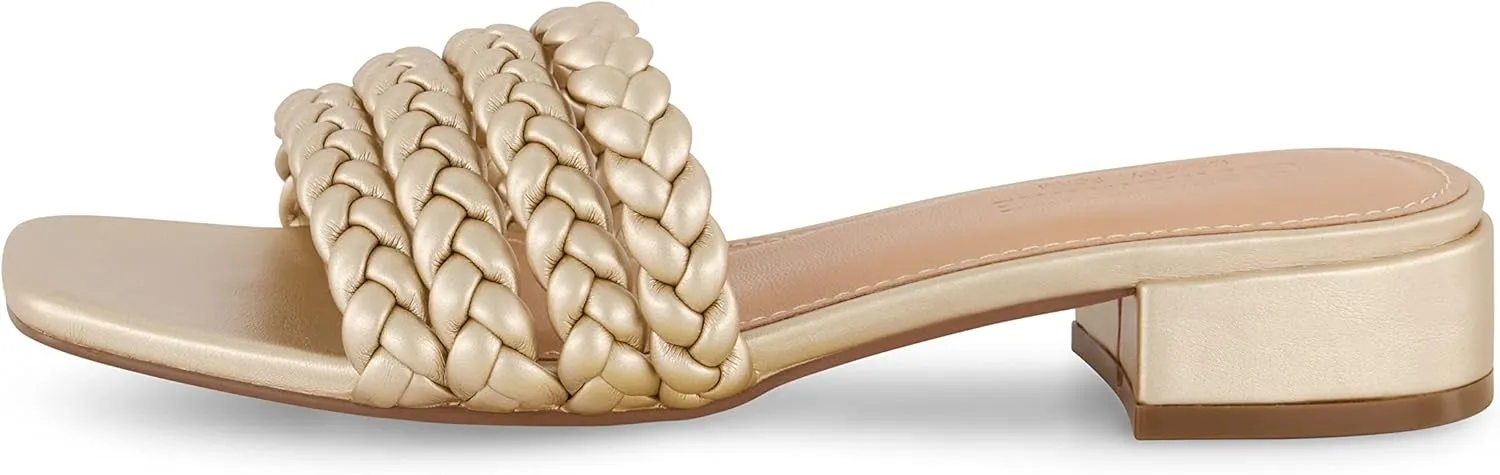 CUSHIONAIRE Women's Neary braided low block heel sandal  Memory Foam and Wide Widths Available