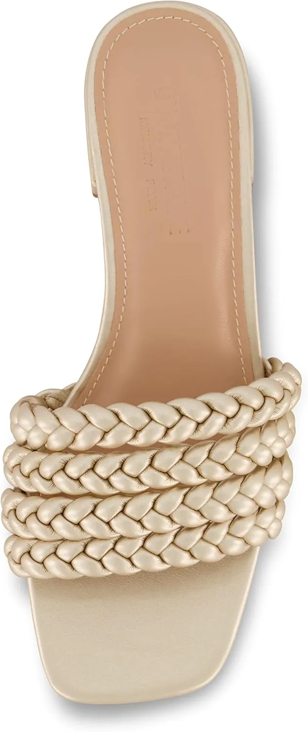 CUSHIONAIRE Women's Neary braided low block heel sandal  Memory Foam and Wide Widths Available