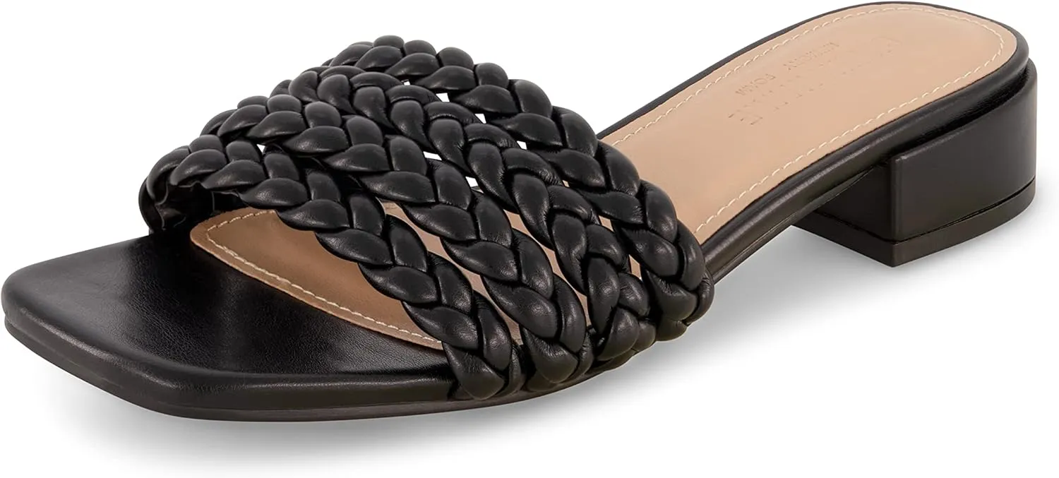 CUSHIONAIRE Women's Neary braided low block heel sandal  Memory Foam and Wide Widths Available
