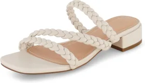 CUSHIONAIRE Women's Newton braided low block heel sandal  Memory Foam and Wide Widths Available