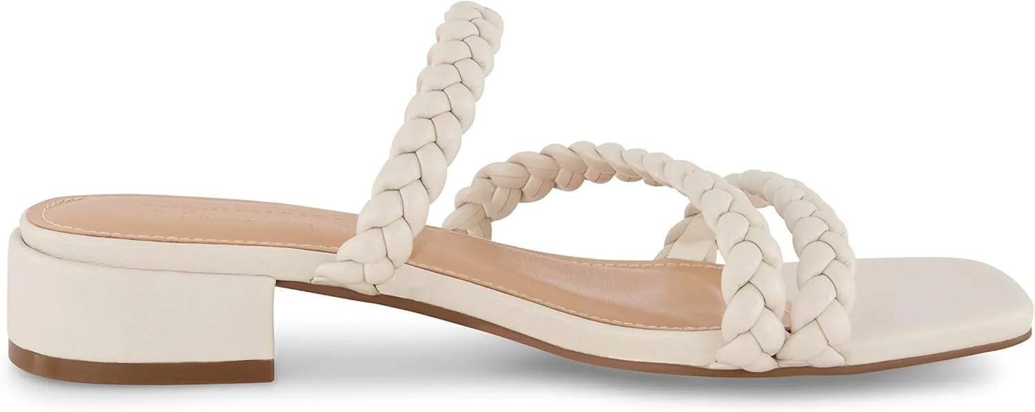 CUSHIONAIRE Women's Newton braided low block heel sandal  Memory Foam and Wide Widths Available