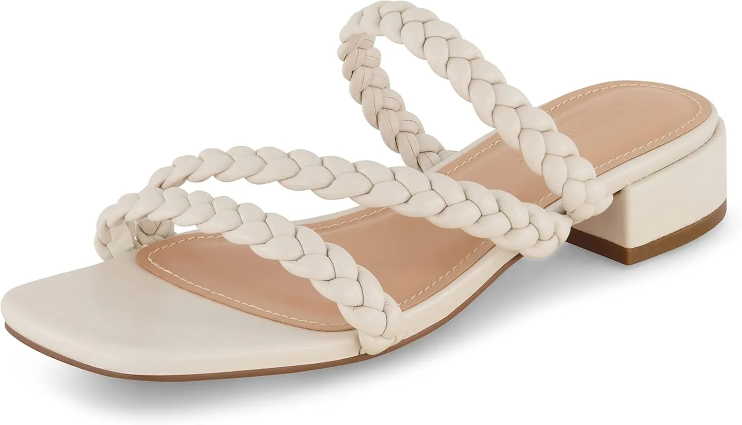CUSHIONAIRE Women's Newton braided low block heel sandal  Memory Foam and Wide Widths Available