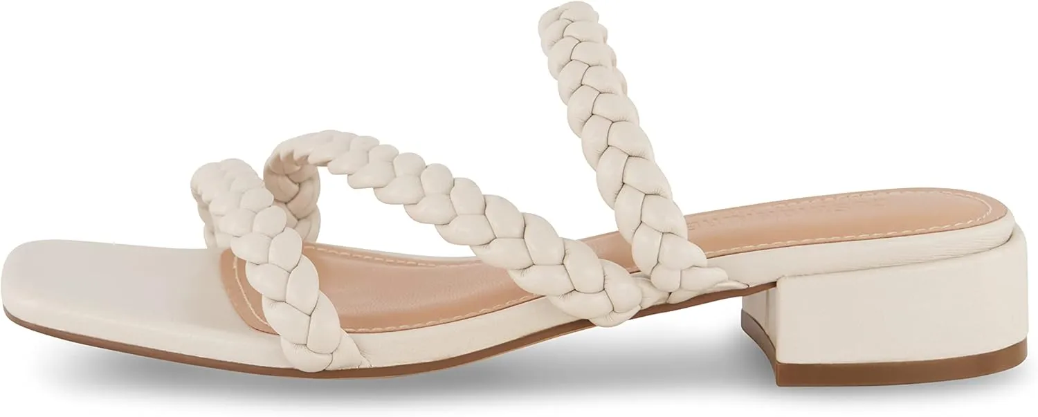 CUSHIONAIRE Women's Newton braided low block heel sandal  Memory Foam and Wide Widths Available