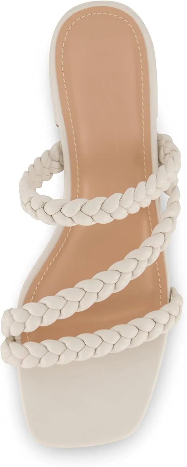 CUSHIONAIRE Women's Newton braided low block heel sandal  Memory Foam and Wide Widths Available