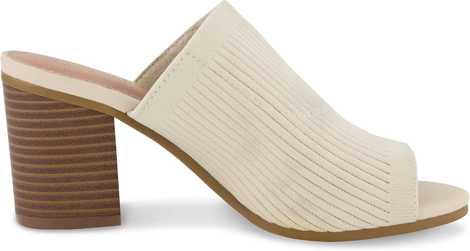 CUSHIONAIRE Women's Nima Knit Heel Sandal  Memory Foam, Wide Widths Available
