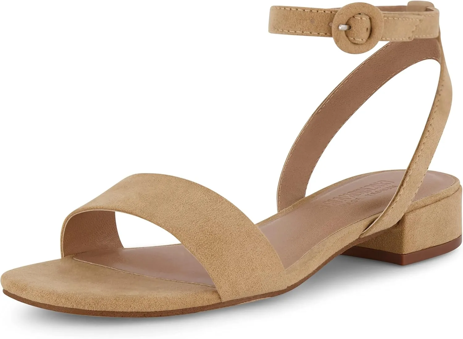 CUSHIONAIRE Women's Nobu one band low block heel sandal  Wide Widths Available