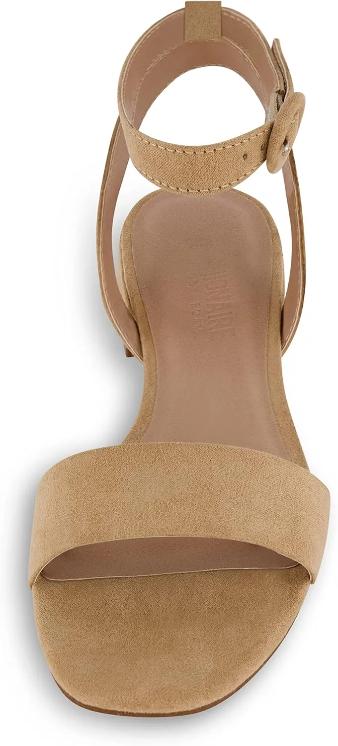 CUSHIONAIRE Women's Nobu one band low block heel sandal  Wide Widths Available