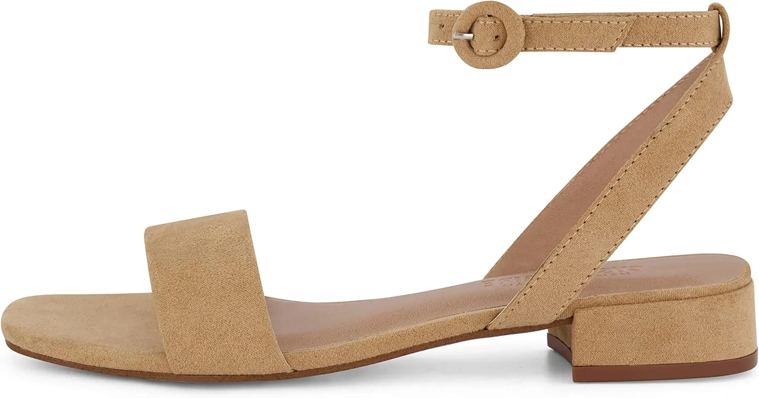 CUSHIONAIRE Women's Nobu one band low block heel sandal  Wide Widths Available