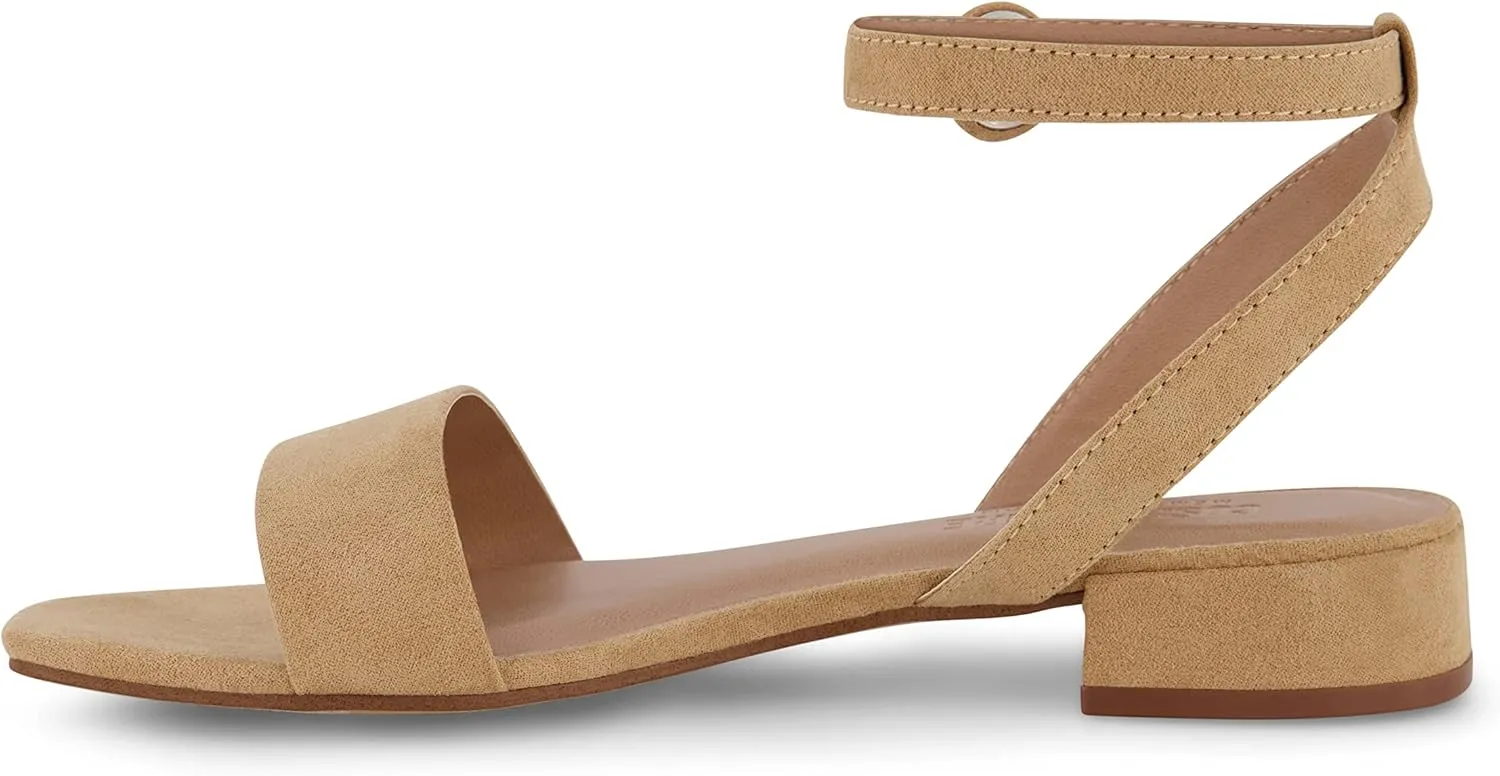 CUSHIONAIRE Women's Nobu one band low block heel sandal  Wide Widths Available