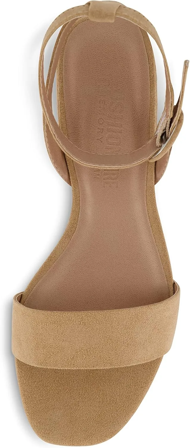 CUSHIONAIRE Women's Nobu one band low block heel sandal  Wide Widths Available