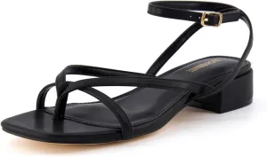 CUSHIONAIRE Women's Novella low block heel sandal  Memory Foam and Wide Widths Available