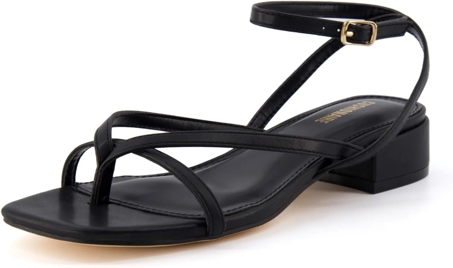 CUSHIONAIRE Women's Novella low block heel sandal  Memory Foam and Wide Widths Available