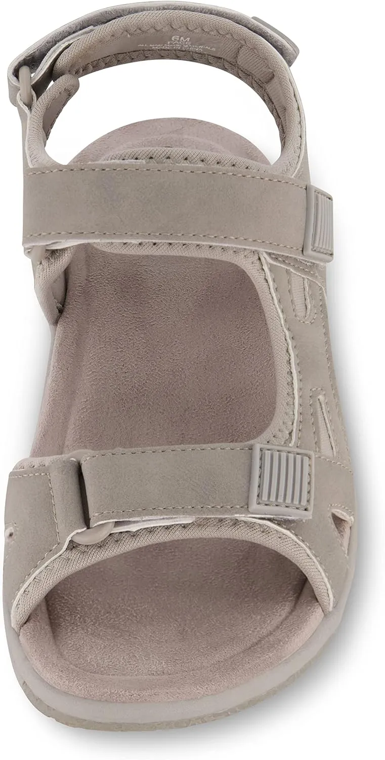 CUSHIONAIRE Women's Pace comfort footbed outdoor sandal with adjustable straps and  Memory Foam, Wide Widths Available
