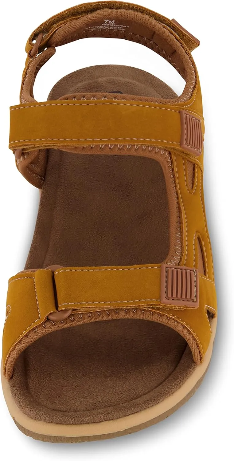 CUSHIONAIRE Women's Pace comfort footbed outdoor sandal with adjustable straps and  Memory Foam, Wide Widths Available
