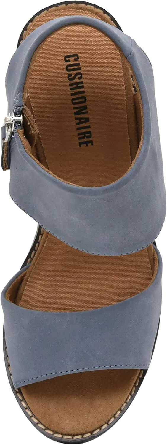 CUSHIONAIRE Women's Rosanna cut out sandal  Memory Foam and Wide Widths Available