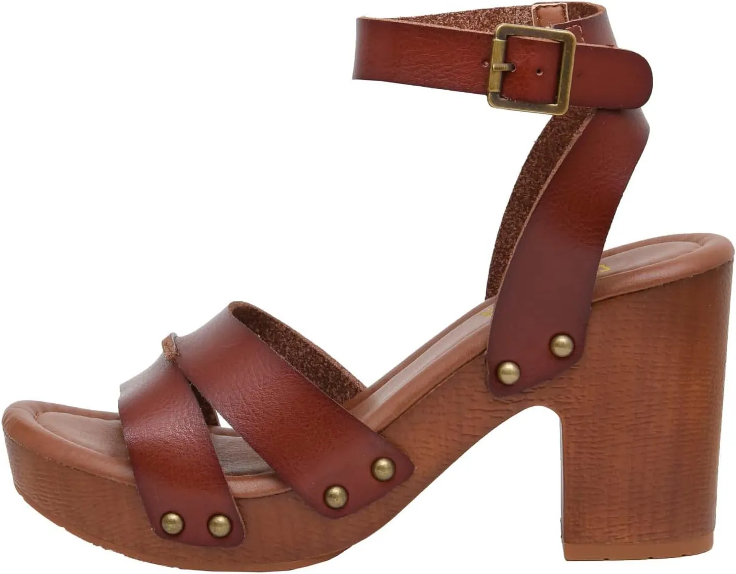 CUSHIONAIRE Women's Sandra Faux Wood Sandal  LiteSole Technology, Wide Widths Available