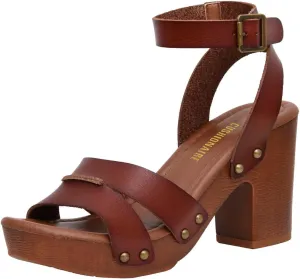 CUSHIONAIRE Women's Sandra Faux Wood Sandal  LiteSole Technology, Wide Widths Available