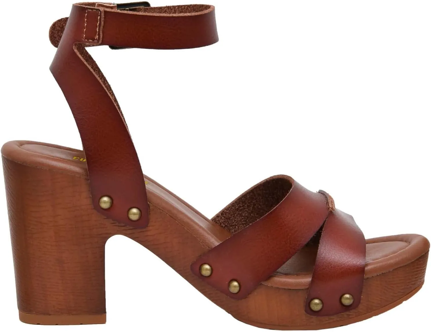 CUSHIONAIRE Women's Sandra Faux Wood Sandal  LiteSole Technology, Wide Widths Available