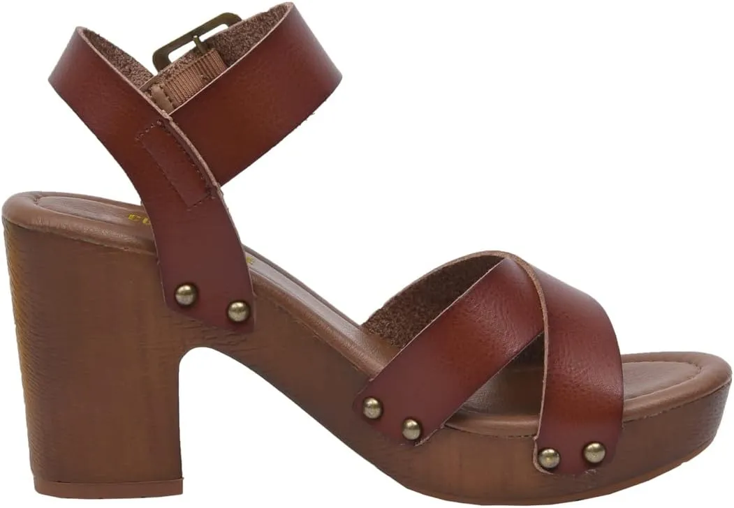 CUSHIONAIRE Women's Sayer Faux Wood Sandal  LiteSole Technology, Wide Widths Available