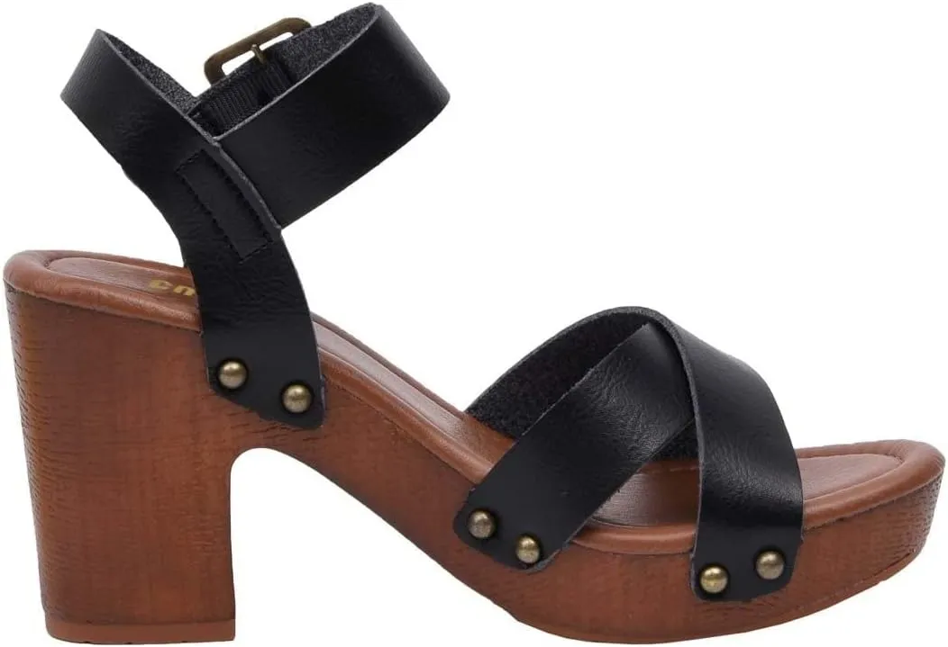 CUSHIONAIRE Women's Sayer Faux Wood Sandal  LiteSole Technology, Wide Widths Available