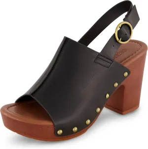 CUSHIONAIRE Women's Sisi Faux Wood Sandal  Comfort Foam & LiteSole Technology, Wide Widths Available