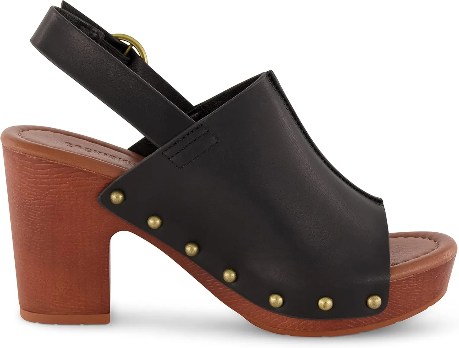 CUSHIONAIRE Women's Sisi Faux Wood Sandal  Comfort Foam & LiteSole Technology, Wide Widths Available