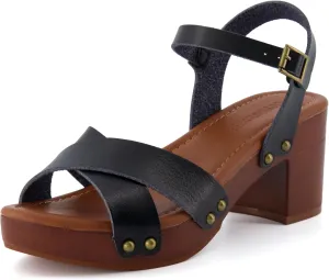 CUSHIONAIRE Women's Slate Faux Wood Sandal  Memory Foam Insole & LiteSole Technology -Wide Widths Available