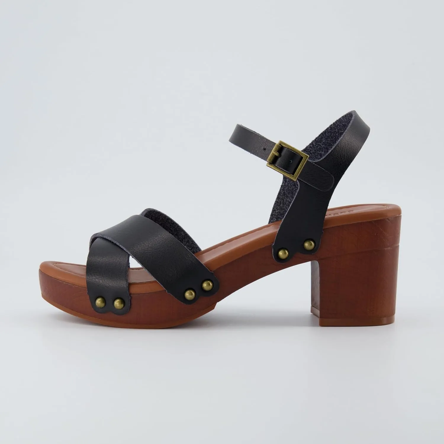 CUSHIONAIRE Women's Slate Faux Wood Sandal  Memory Foam Insole & LiteSole Technology -Wide Widths Available
