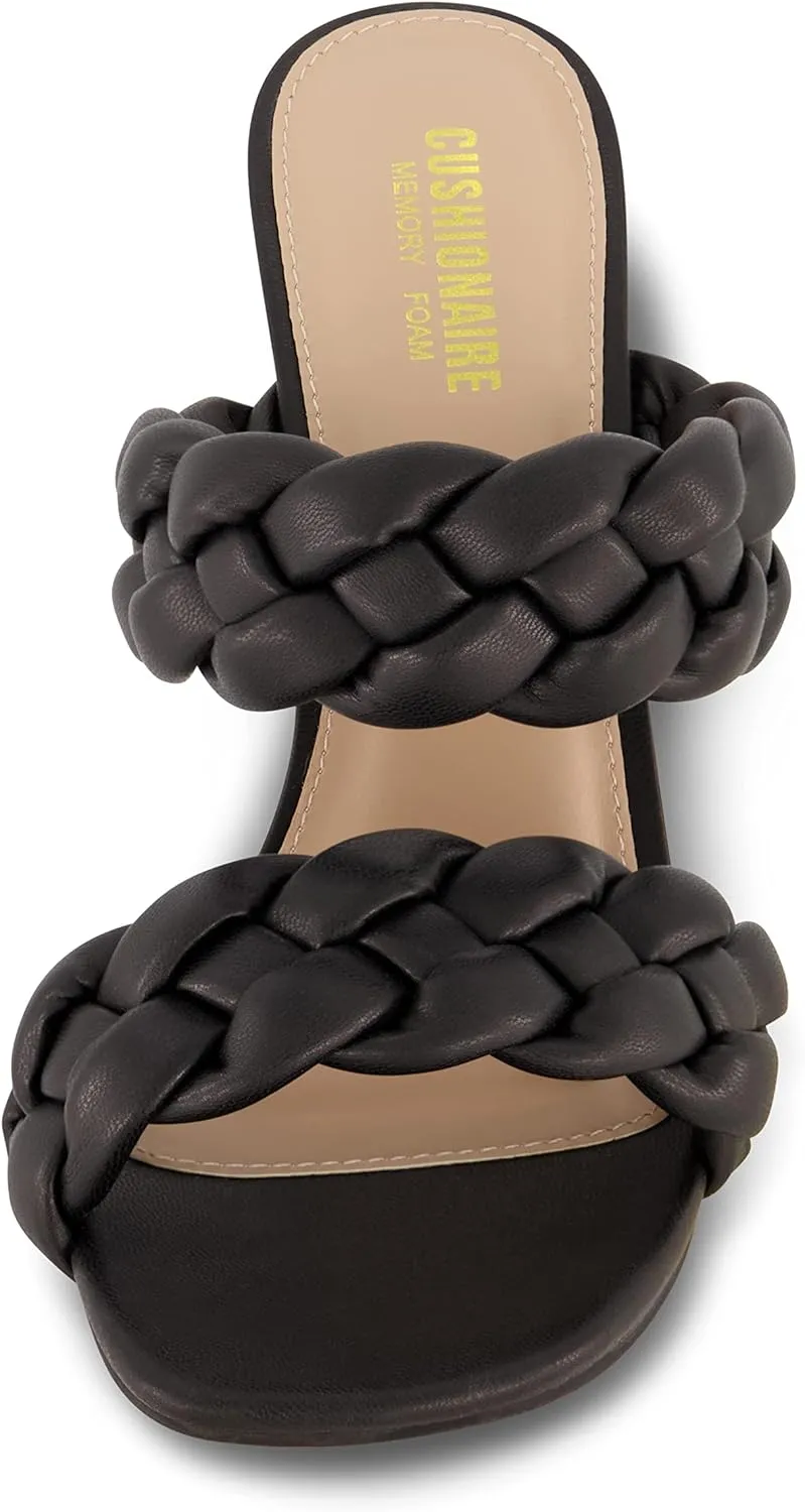 CUSHIONAIRE Women's Suzy braided dress sandal  Memory Foam, Wide Widths Available