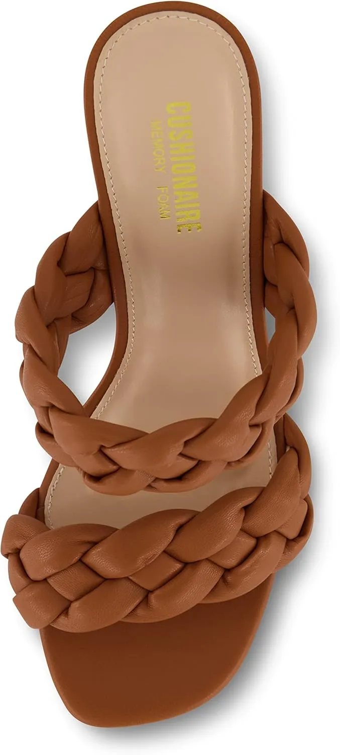 CUSHIONAIRE Women's Suzy braided dress sandal  Memory Foam, Wide Widths Available