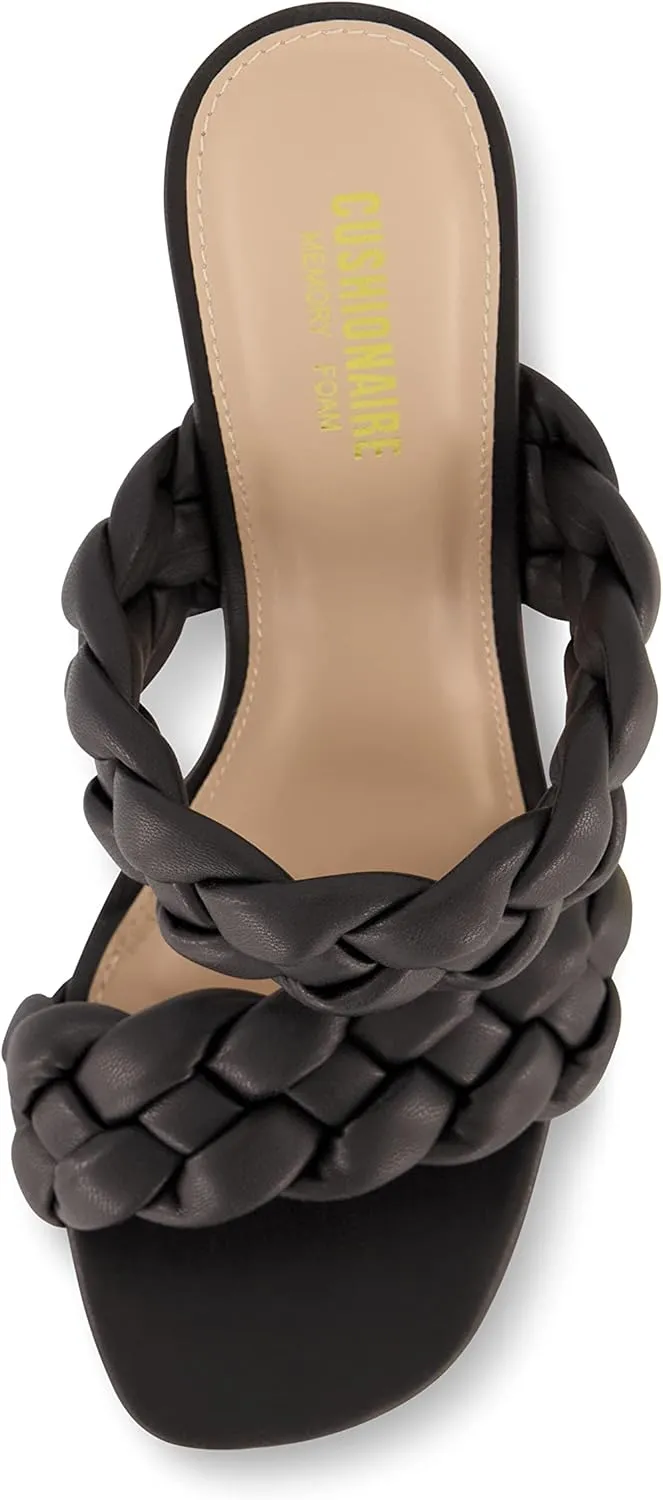 CUSHIONAIRE Women's Suzy braided dress sandal  Memory Foam, Wide Widths Available