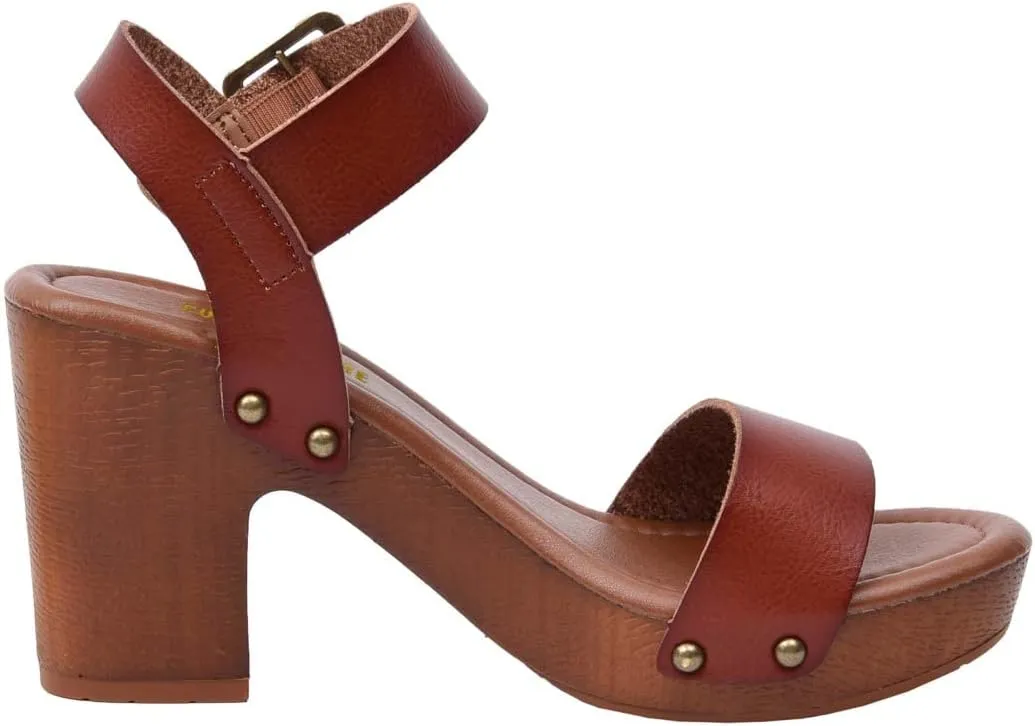CUSHIONAIRE Women's Sydney Faux Wood Sandal  LiteSole Technology, Wide Widths Available