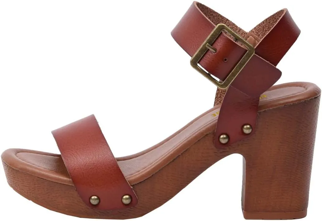 CUSHIONAIRE Women's Sydney Faux Wood Sandal  LiteSole Technology, Wide Widths Available