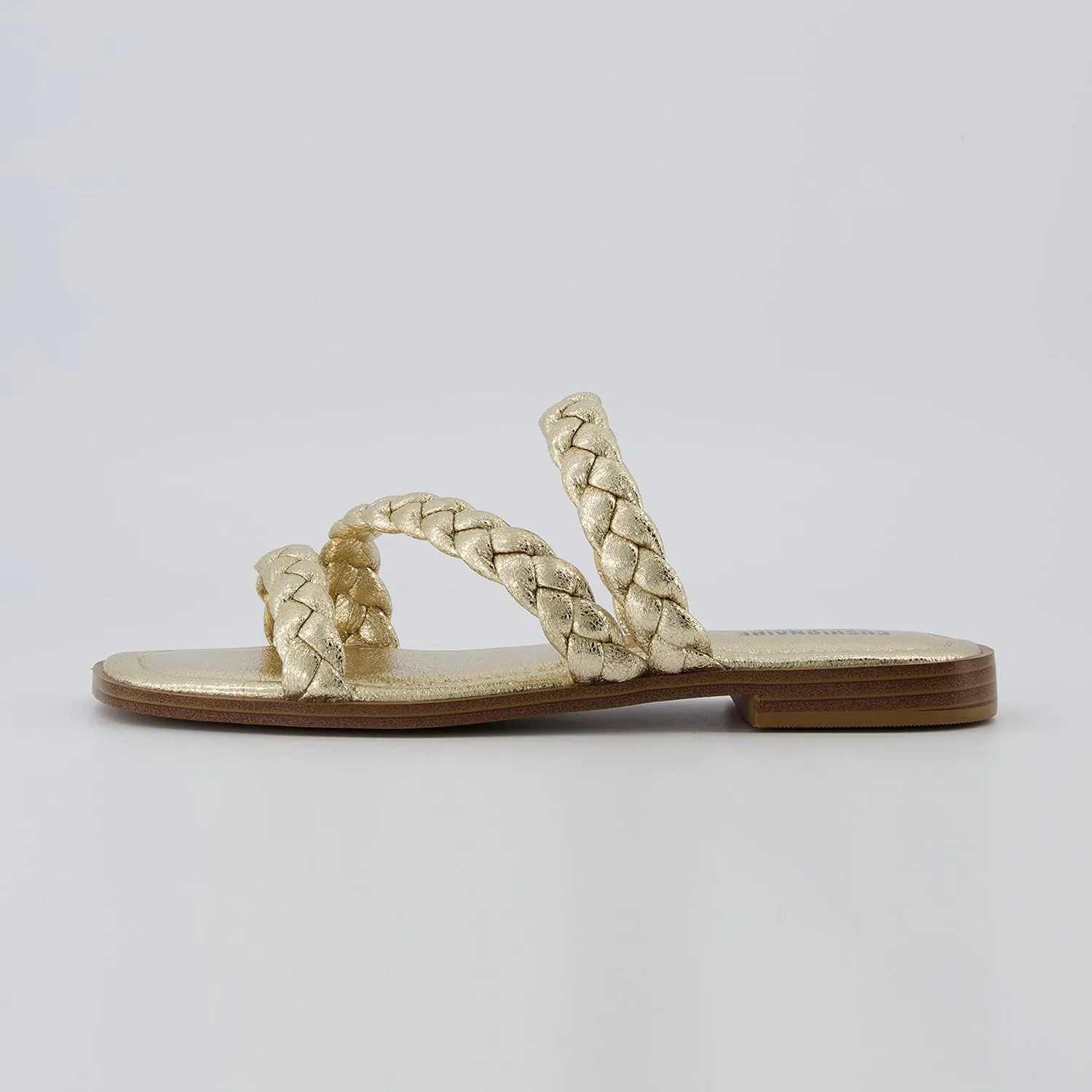 CUSHIONAIRE Women's Venice braided slide sandal  Memory Foam, Wide Widths Available