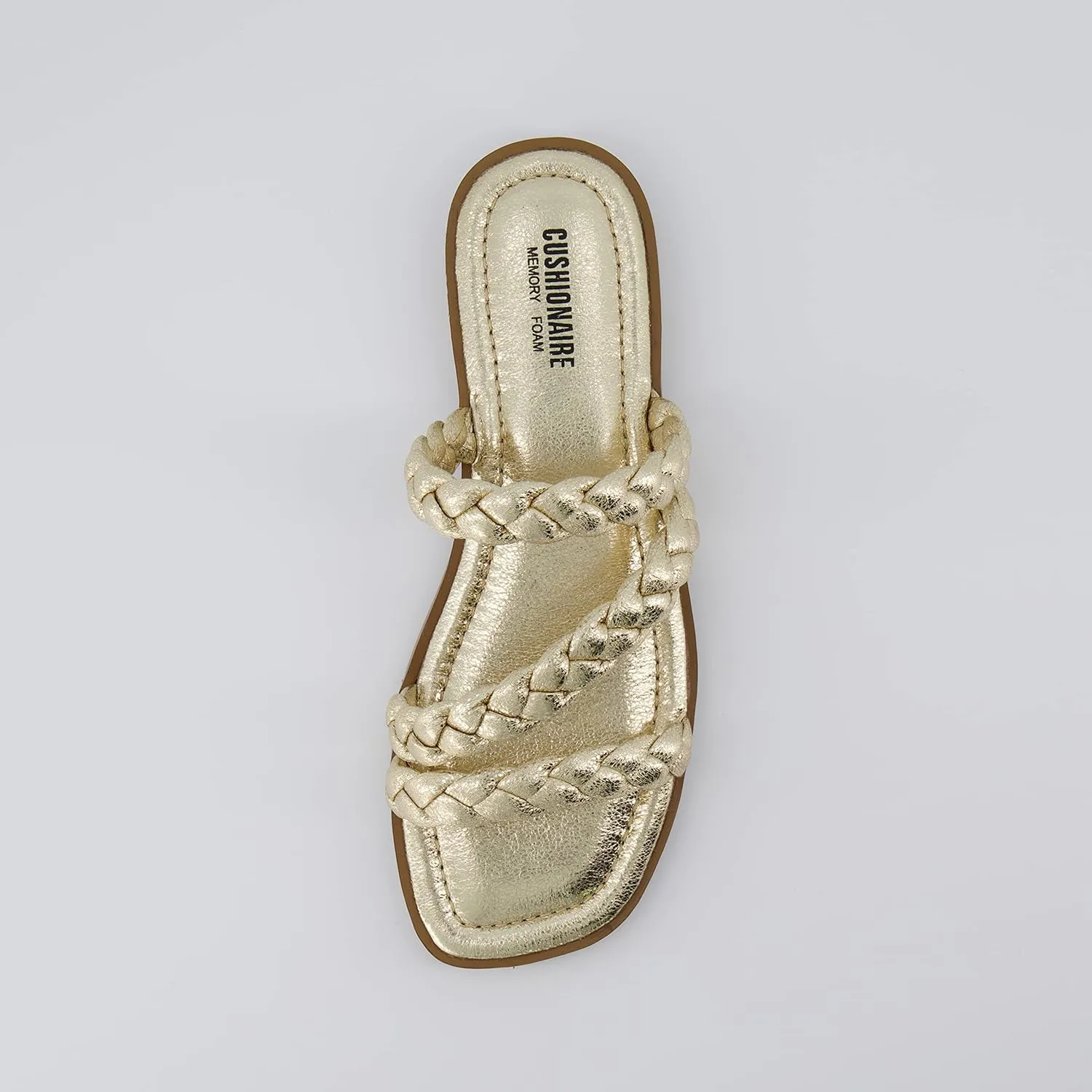 CUSHIONAIRE Women's Venice braided slide sandal  Memory Foam, Wide Widths Available