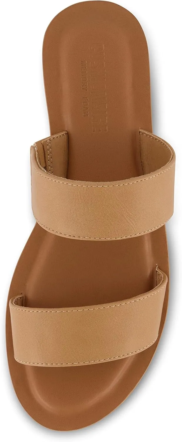 CUSHIONAIRE Women's Vera slide sandal  Memory Foam and Wide Widths Available