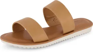 CUSHIONAIRE Women's Vera slide sandal  Memory Foam and Wide Widths Available
