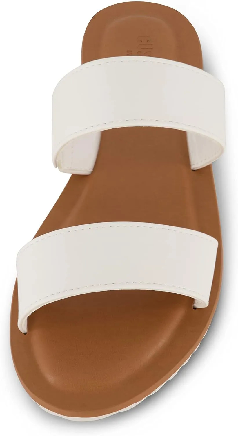 CUSHIONAIRE Women's Vera slide sandal  Memory Foam and Wide Widths Available