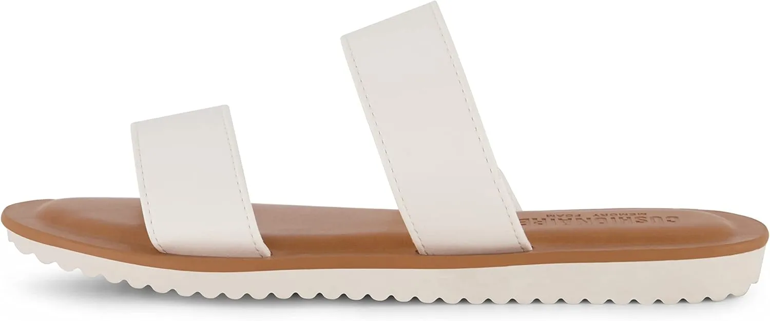 CUSHIONAIRE Women's Vera slide sandal  Memory Foam and Wide Widths Available