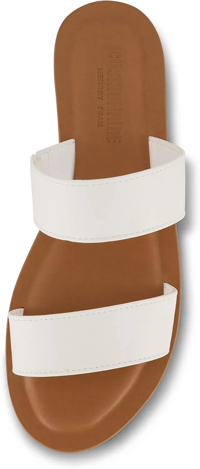 CUSHIONAIRE Women's Vera slide sandal  Memory Foam and Wide Widths Available