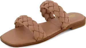 CUSHIONAIRE Women's Vicki braided slide sandal  Memory Foam, Wide Widths Available