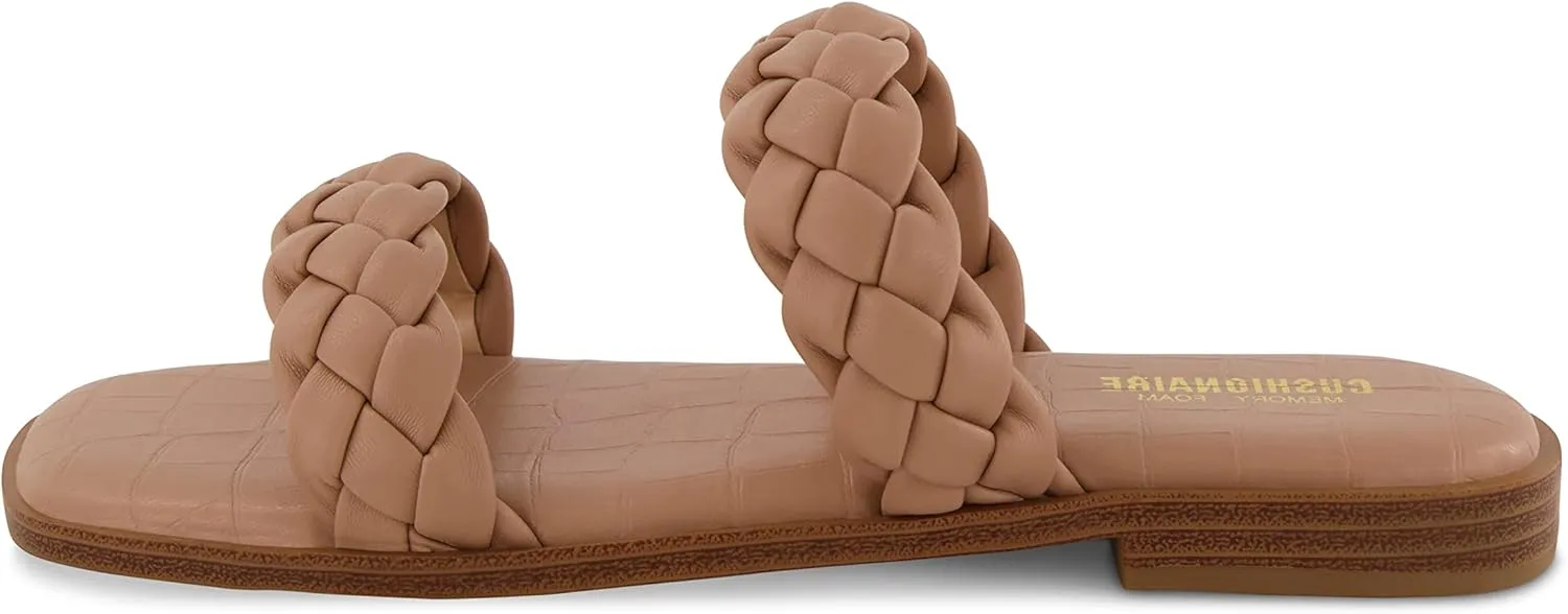 CUSHIONAIRE Women's Vicki braided slide sandal  Memory Foam, Wide Widths Available
